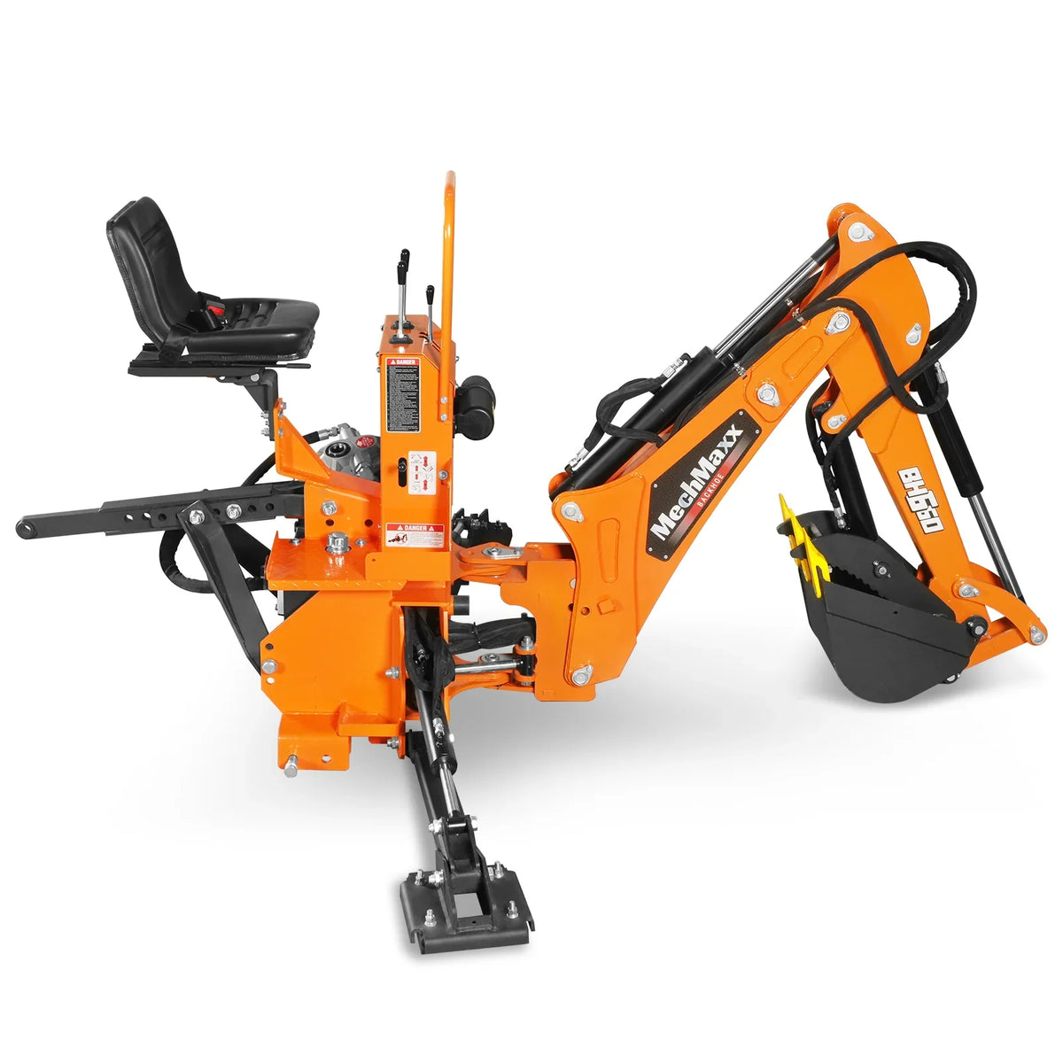 7' Tractor Backhoe Attachment with Hydraulic Thumb, 12" Bucket, ISO/SAE Switchable Controls, Self-Contained Hydraulic System, 3 Point Hitch Cat.1, 15-50 HP, BH660H