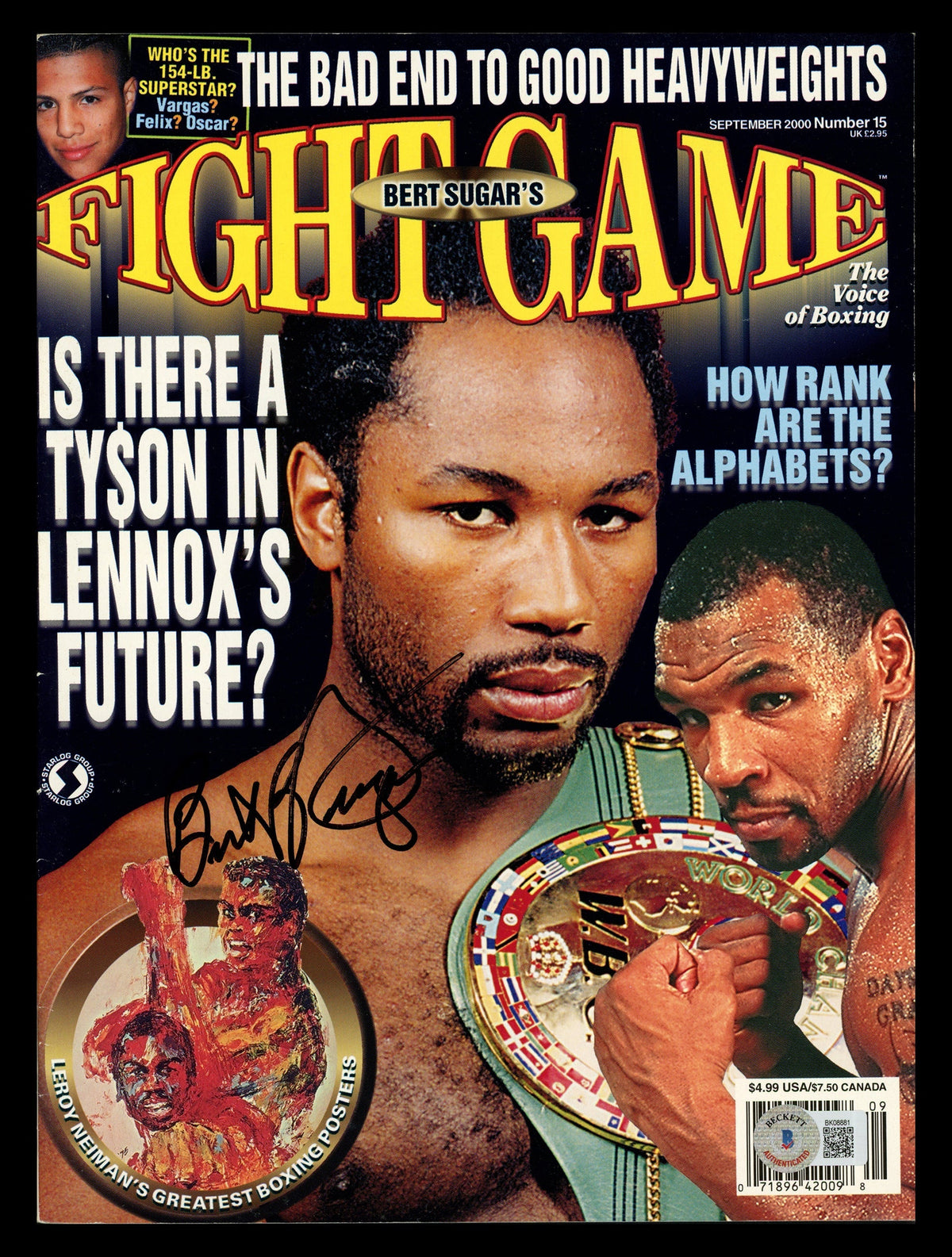 Bert Sugar Autographed Fight Game Magazine Beckett BAS QR #BK08881