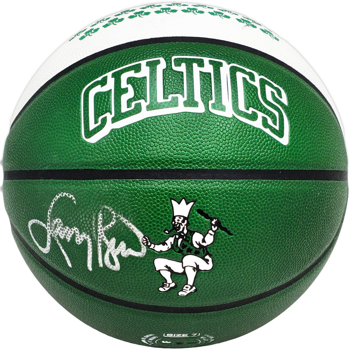 Larry Bird Autographed Green City Edition Auerbach Smoke Logo Basketball Boston Celtics Beckett BAS Witness