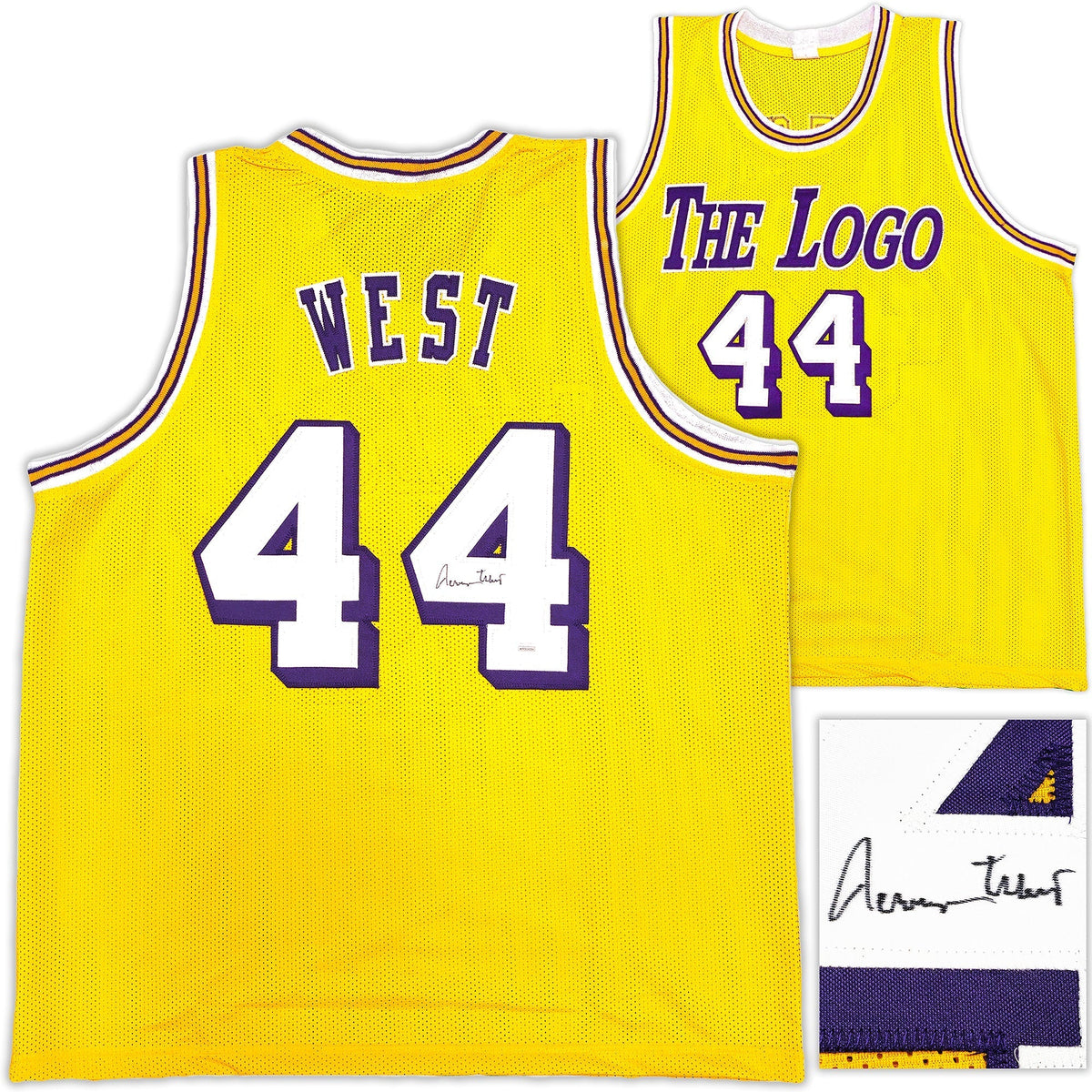 Los Angeles Lakers Jerry West Autographed Yellow Jersey JSA
