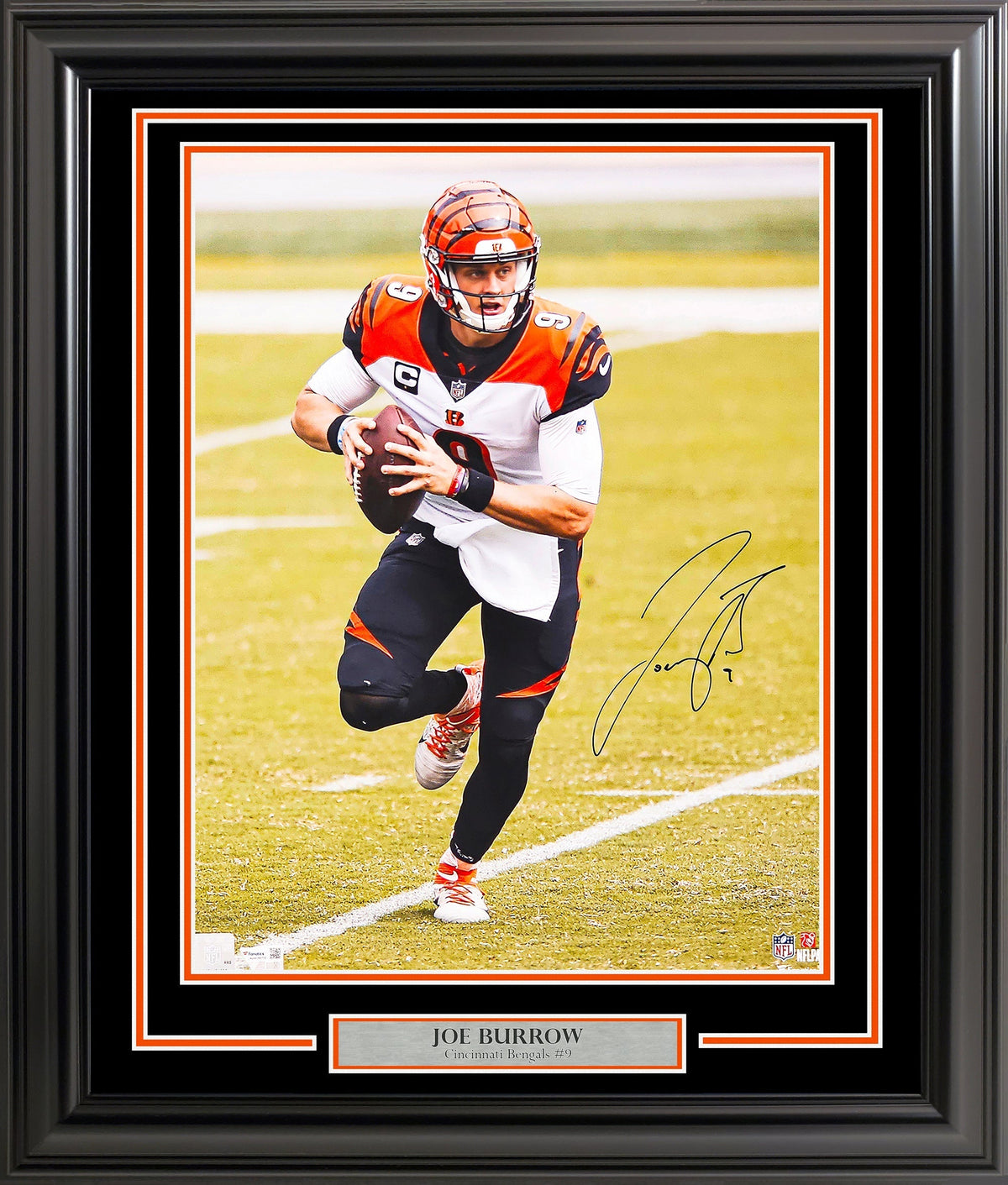 Joe Burrow Autographed Framed 16x20 Photo Cincinnati Bengals Fanatics Holo