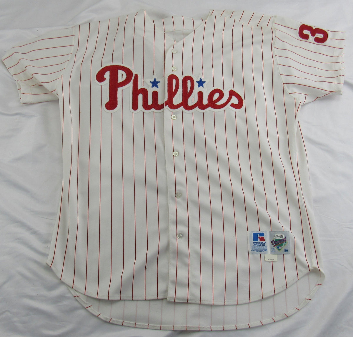 Curt Schilling Signed Auto Phillies Jersey JSA CL29217 - Russell Athletic