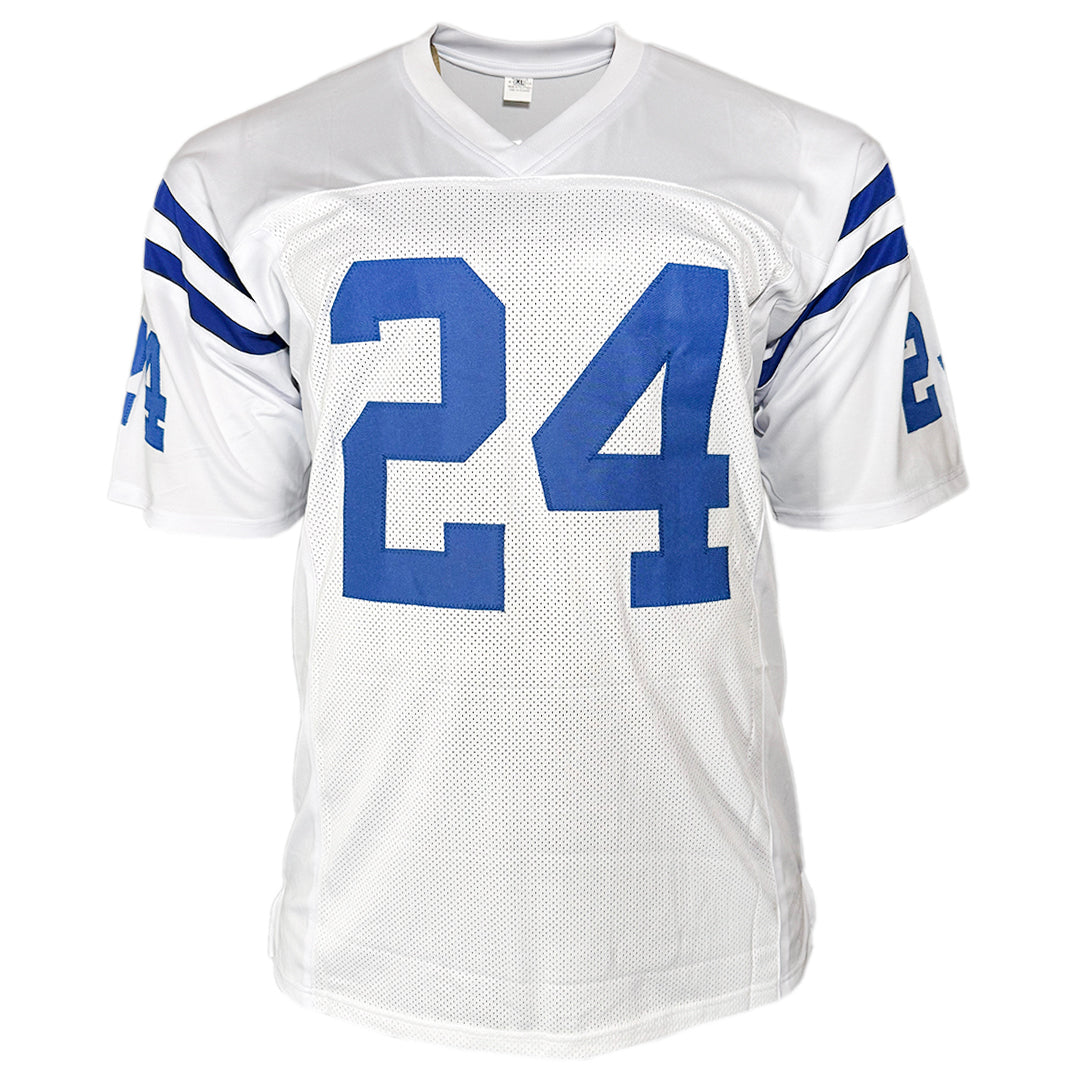 Lenny Moore Signed Indianapolis White Football Jersey (JSA)