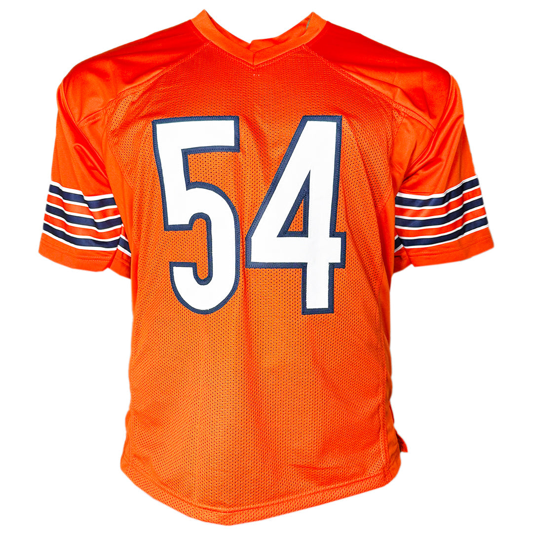 Brian Urlacher Signed Chicago Orange Football Jersey (Beckett)