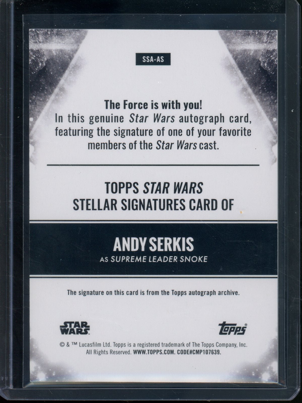 2025 Topps Star Wars Supreme Leader Snoke Gold Autograph /5