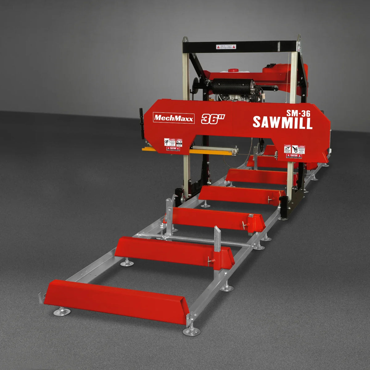MechMaxx 36" MAX Portable Sawmill, 25HP 688cc HONDA GX690 V-Twin Engine, 35" Board Width, 20' Track Length ( 10 x Blades Included ) SM36HMAX
