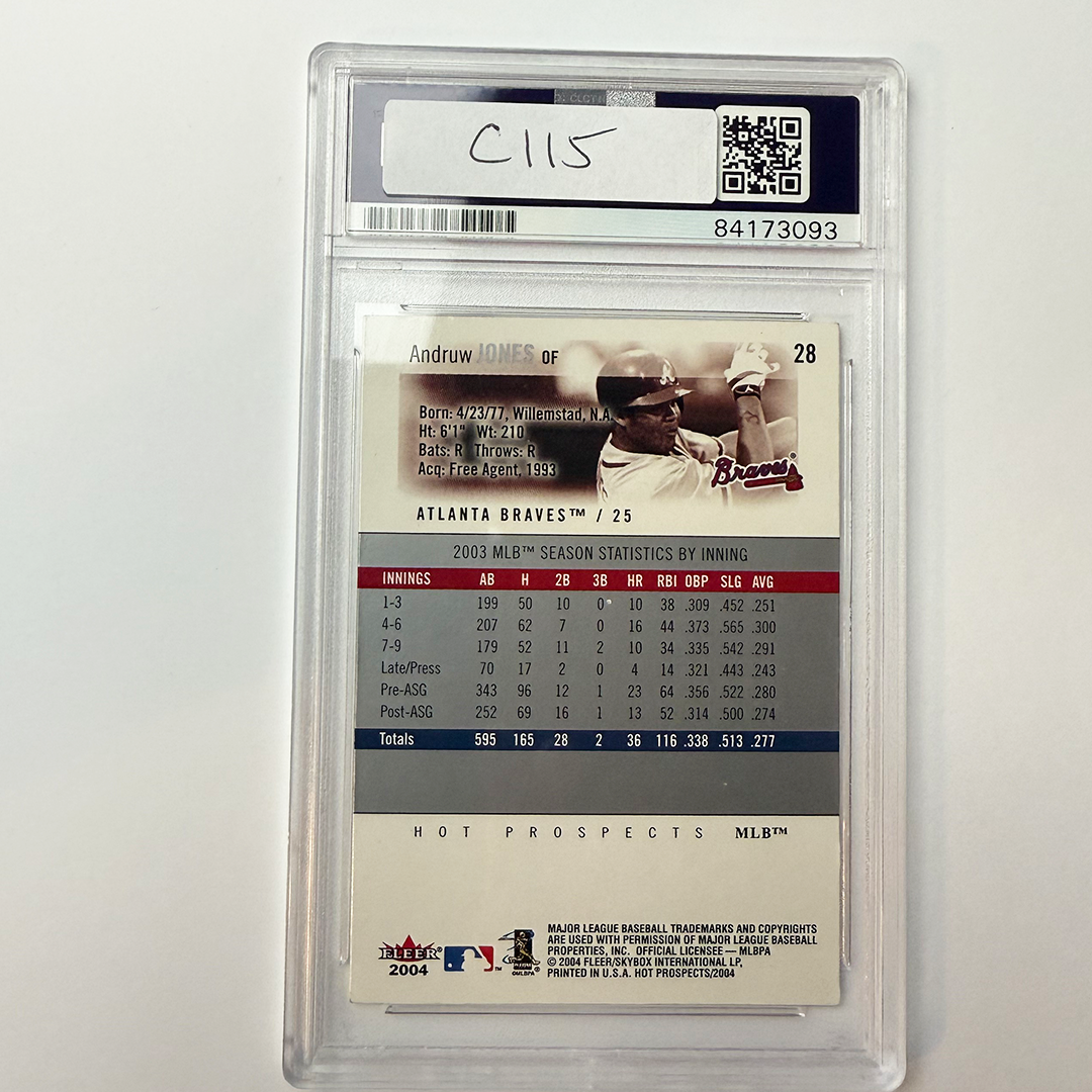 Andruw Jones Signed 2004 Fleer Draft Edition #28 PSA Auto Authentic