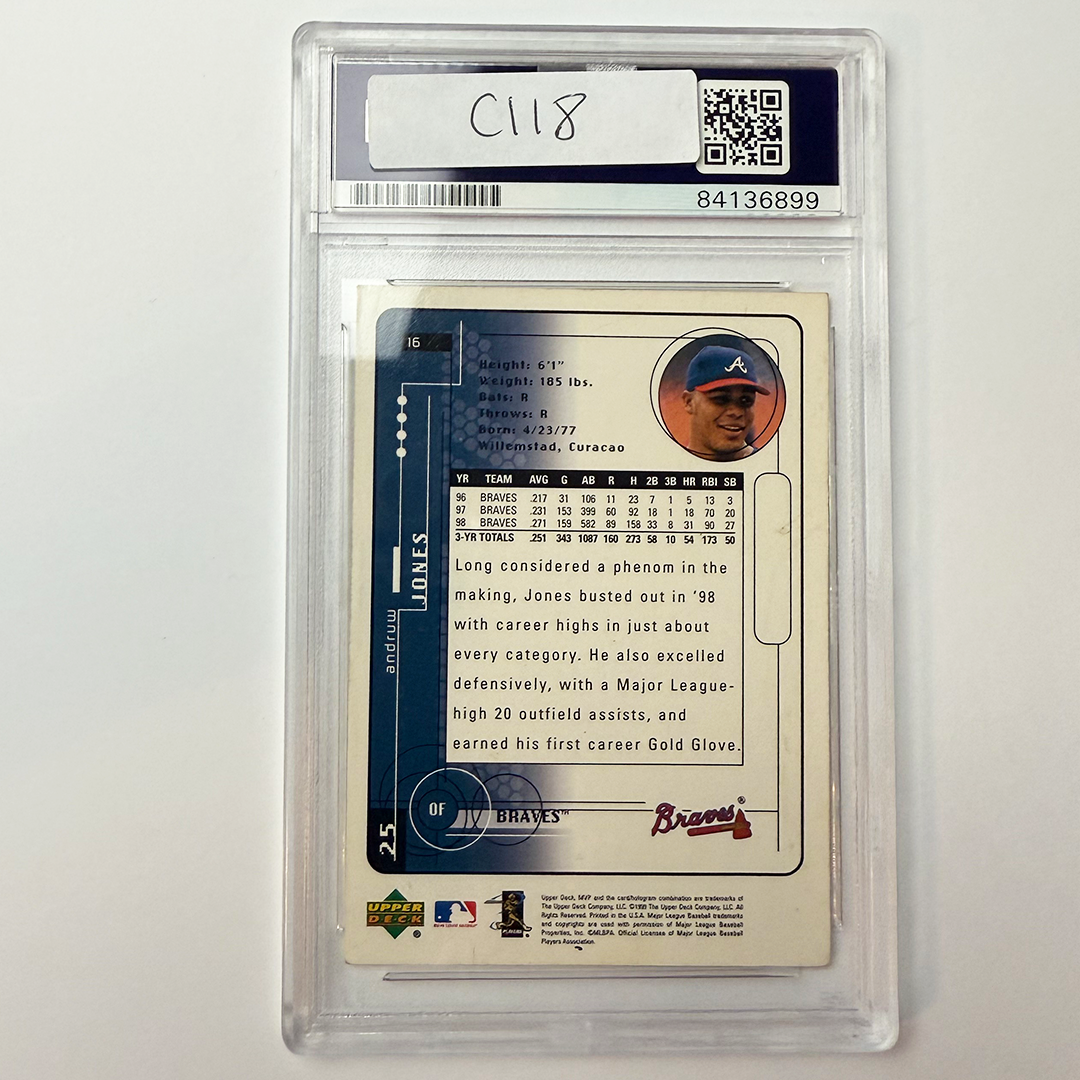 Andruw Jones Signed 1999 UpperDeck #25 PSA Auto Authentic