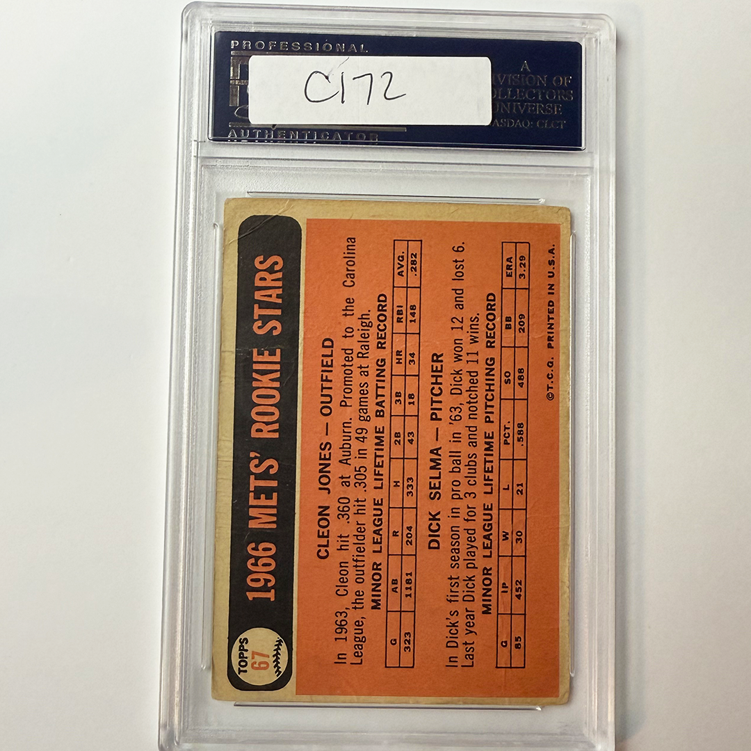 Cleon Jones Signed 1966 Topps Rookie #67 Last Out 1969 PSA Auto Authentic