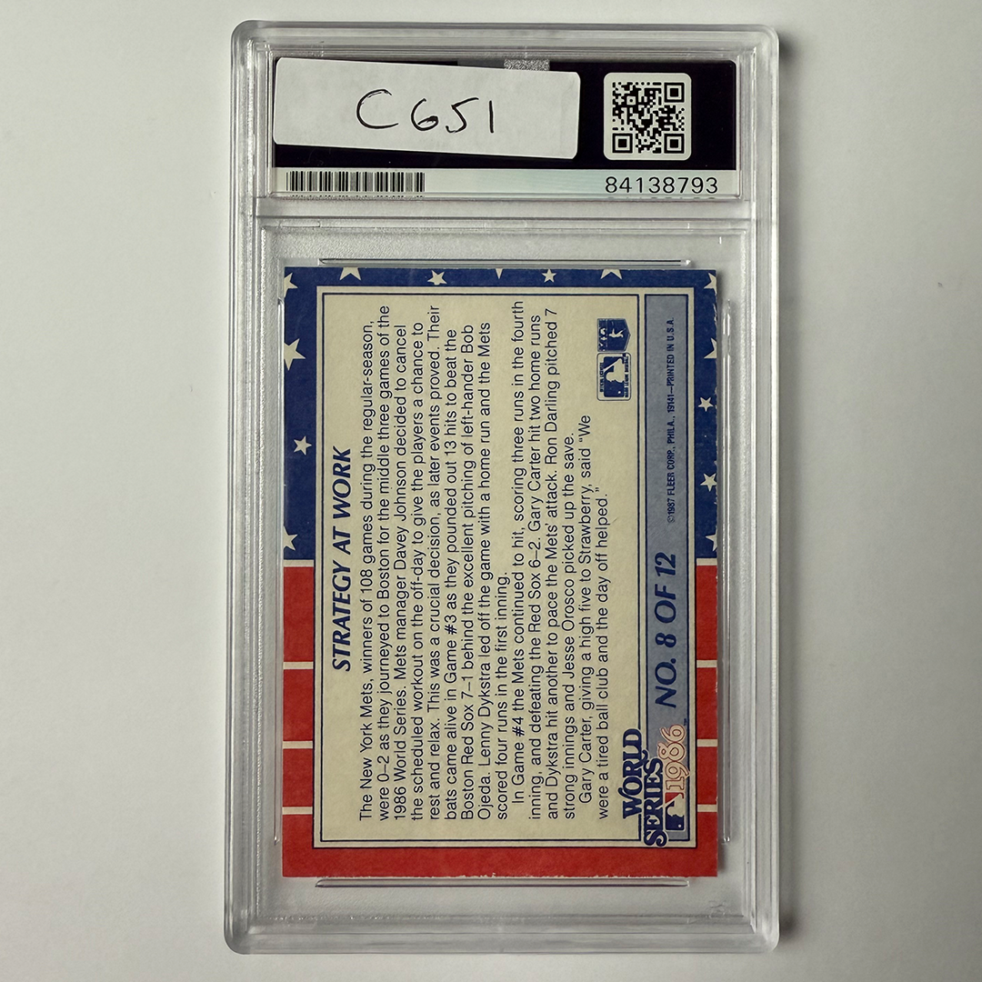 Darryl Strawberry Signed 1987 Fleer World Series #8 PSA Auto Authentic