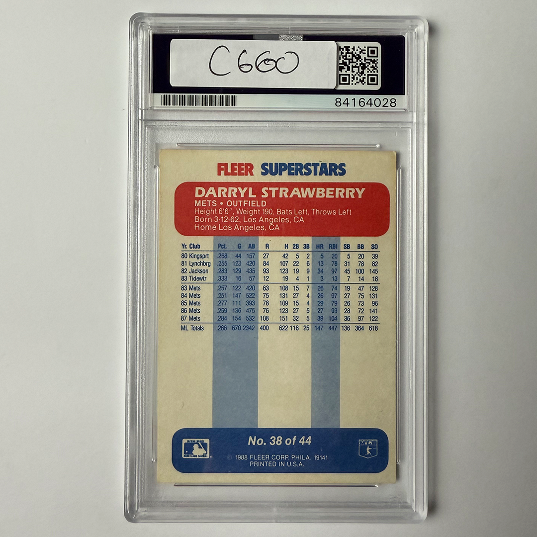 Darryl Strawberry Signed 1988 Fleer Superstars #38 PSA Auto Authentic