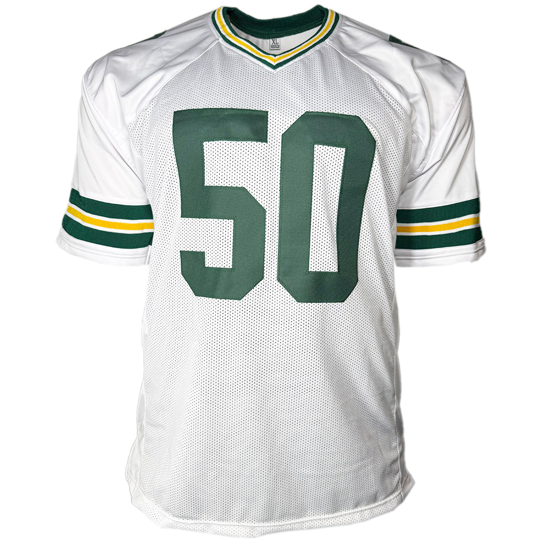A.J. Hawk Signed Green Bay White Football Jersey (Beckett)