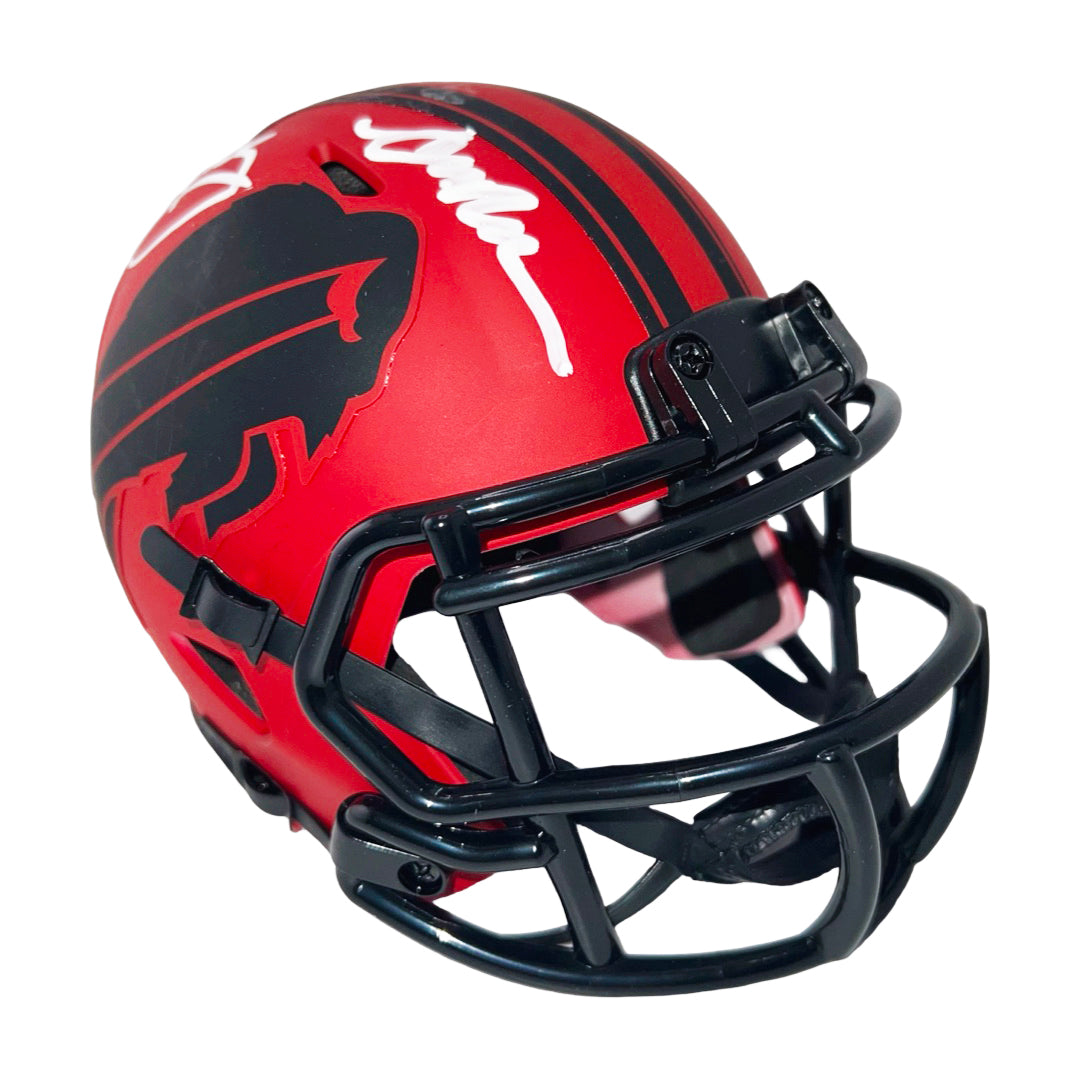 Bills Triplets Signed Buffalo Bills Rave Mini Football Helmet (Beckett)