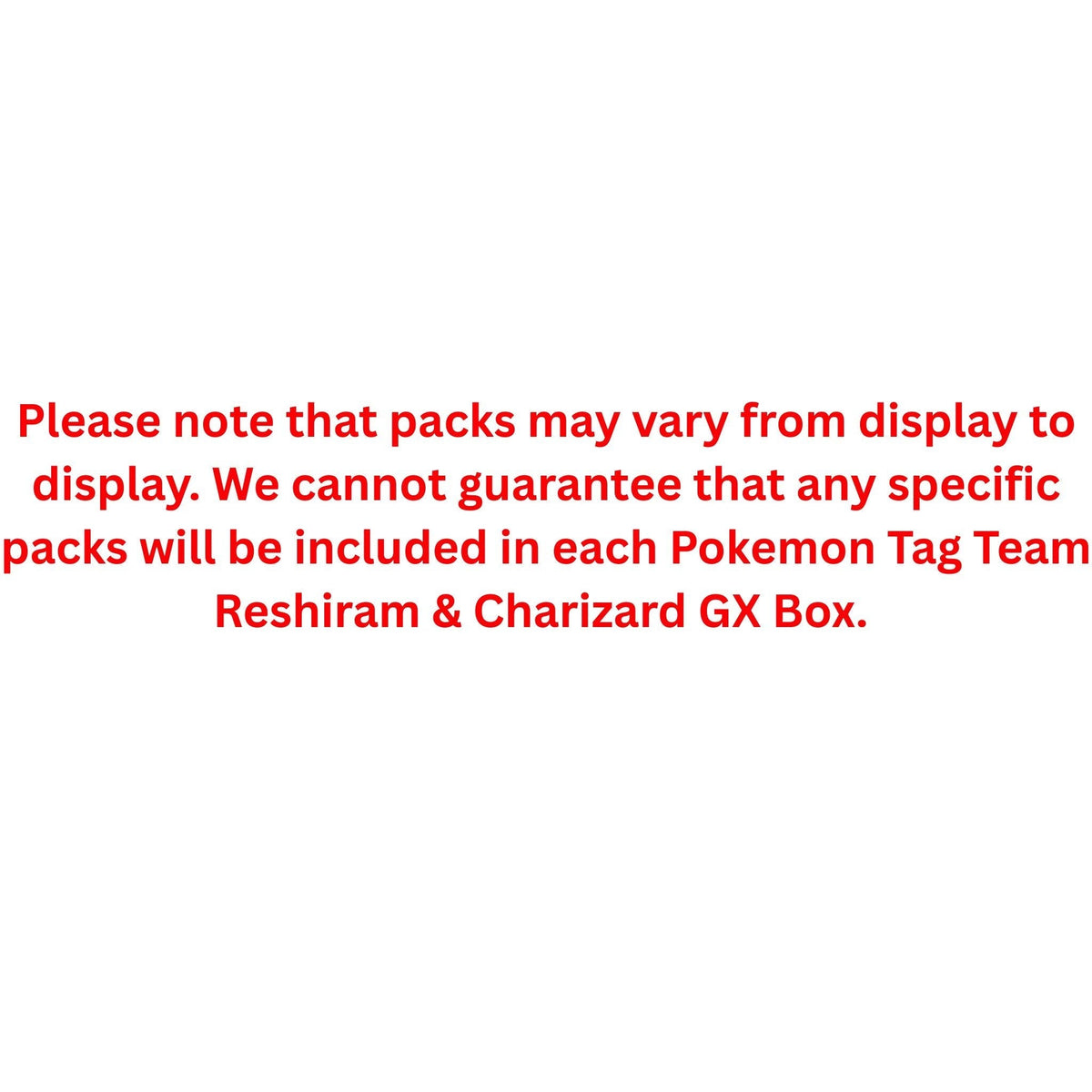 Pokemon Tag Team Reshiram & Charizard GX Box