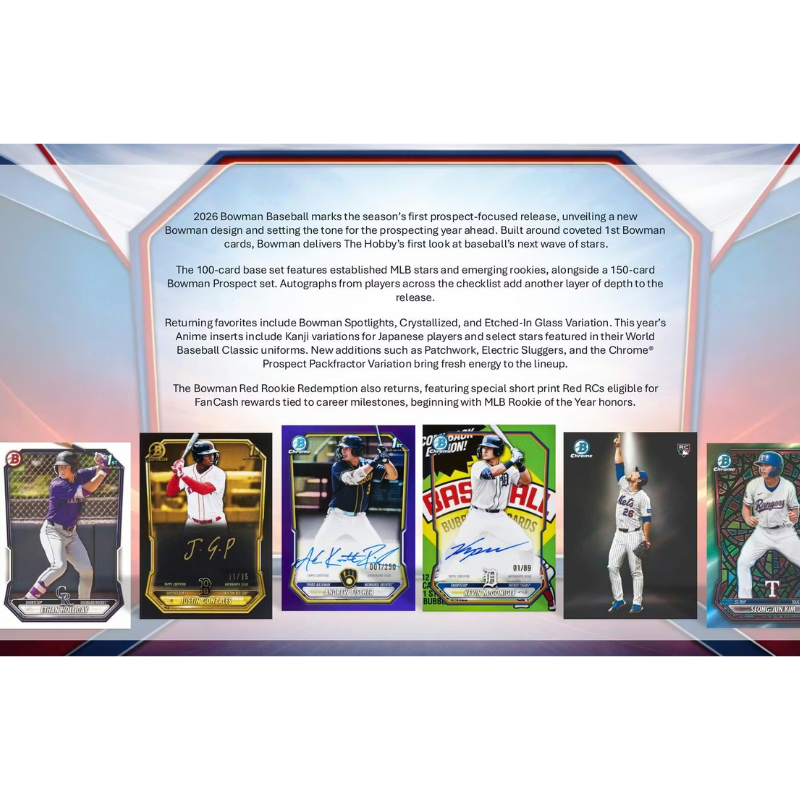 2026 Bowman Baseball Jumbo 8 Box Case