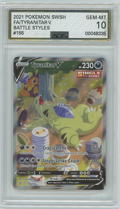 AGS (GEM-MT 10) Tyranitar V #155 - Battle Styles (#00048335)