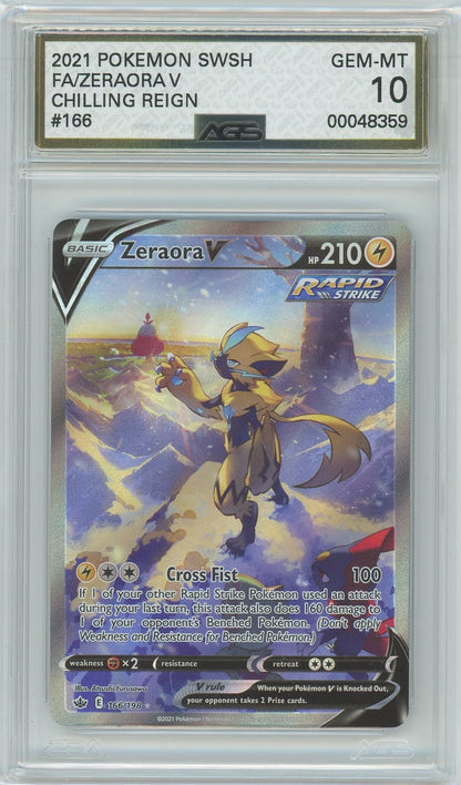 AGS (GEM-MT 10) Zeraora V #166 - Chilling Reign (#00048359)