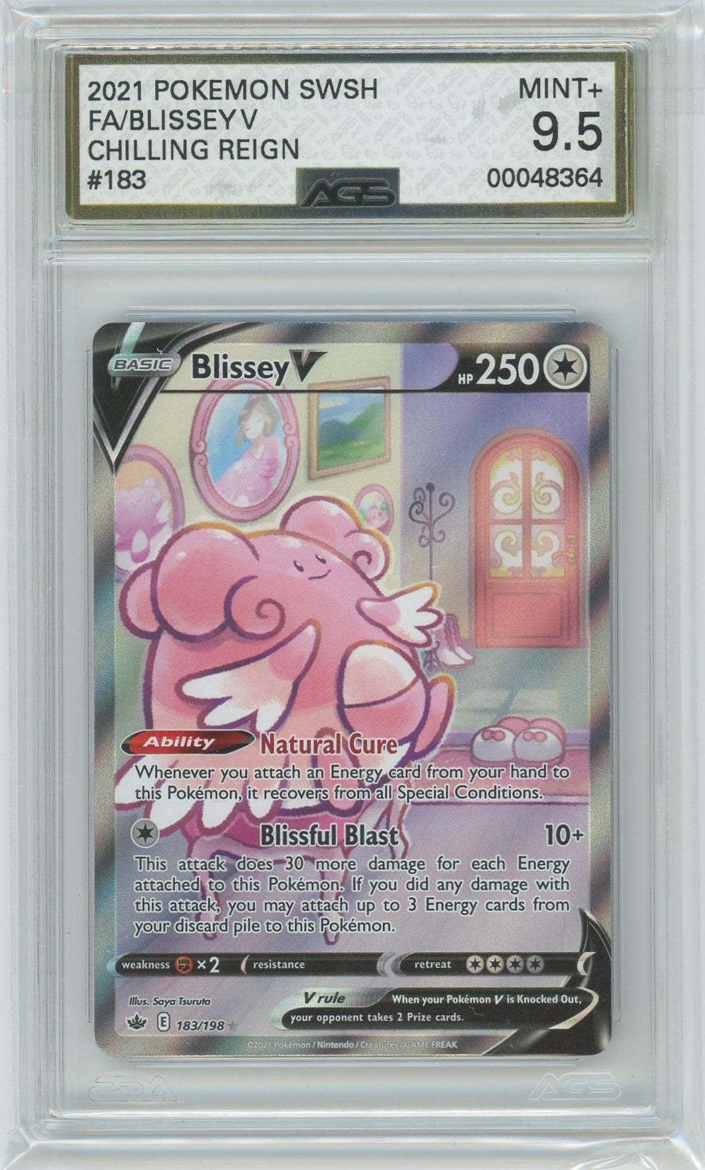 AGS (MINT+ 9.5) Blissey V #183 - Chilling Reign (#00048364)