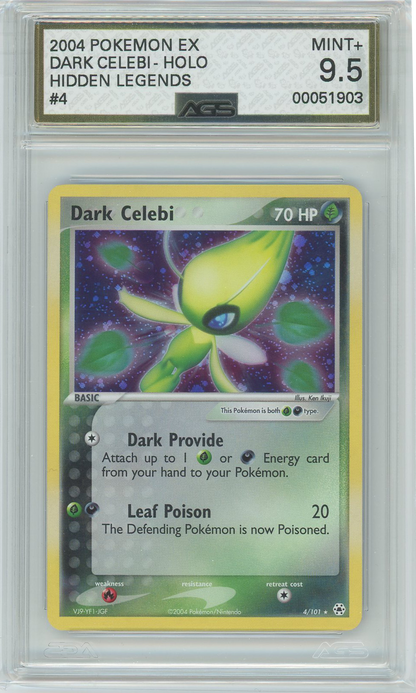 AGS (MINT+ 9.5) Dark Celebi #4 - EX Hidden Legends (#00051903)