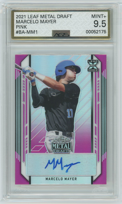 AGS (MINT+ 9.5) Marcelo Mayer #BA-MM1 - Serialized RC Autograph #7/20 - 2021 Leaf Metal Draft Rookie Card (#00052175)