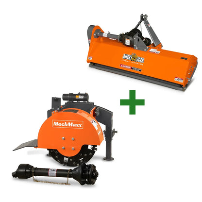 3-Point PTO Stump Grinder & 60'' PTO Flail Mower  Bundle, SG24 & NAM60