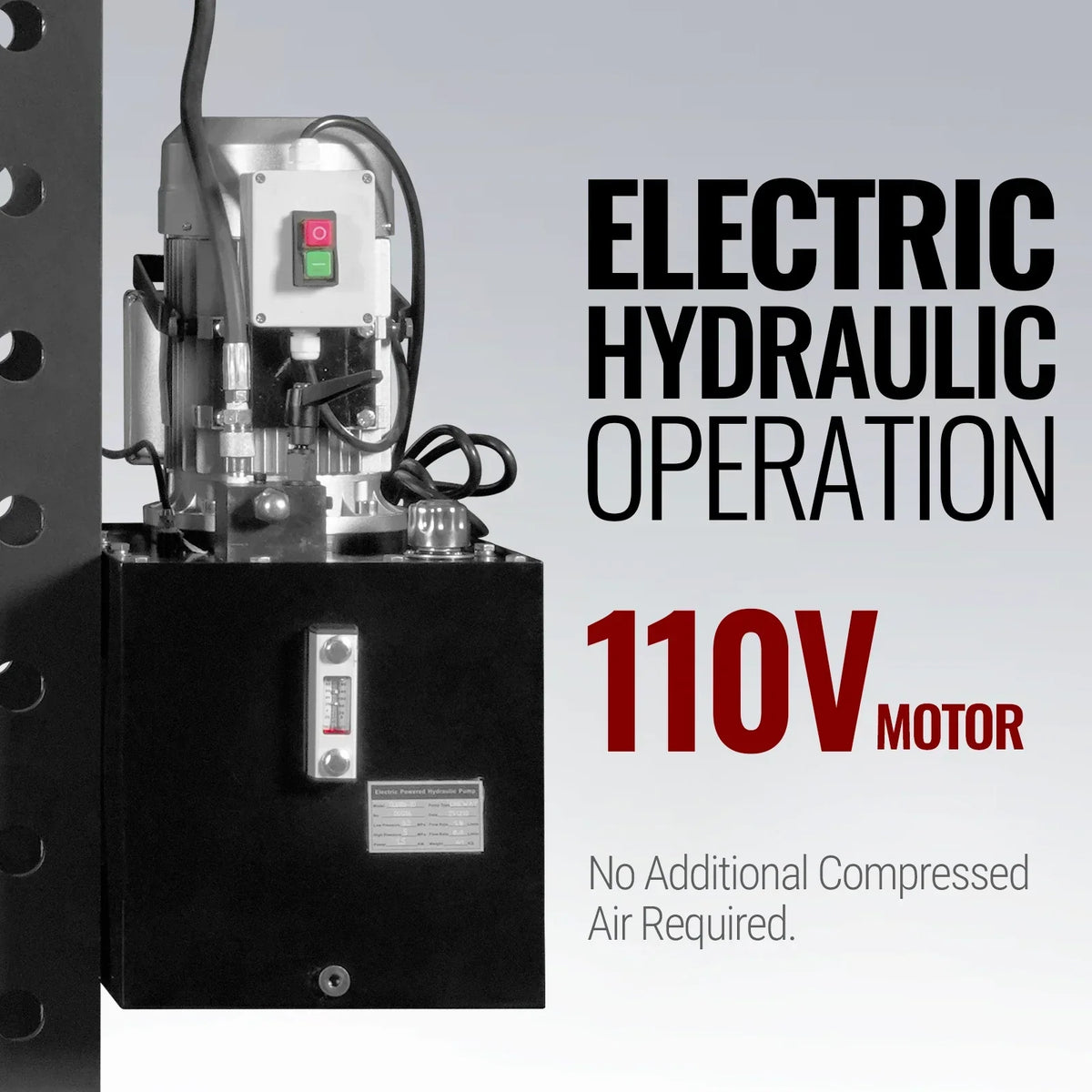 75 Ton H-Frame Electric Hydraulic Shop Press with Hand Winch, 110V Motor, Fully Welded Steel Frame, Safety Guard, HSP75E