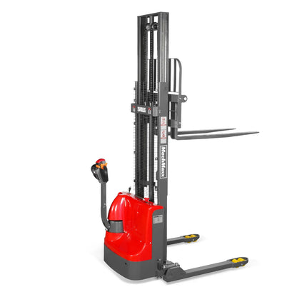 2640lbs Electric Straddle Stacker,  118" Lift,  Adjustable Legs & Forks,  F26-118SLA
