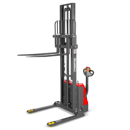 2640lbs Electric Straddle Stacker,  118" Lift,  Adjustable Legs & Forks,  F26-118SLA