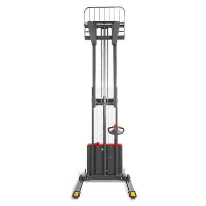 2640lbs Electric Straddle Stacker,  118" Lift,  Adjustable Legs & Forks,  F26-118SLA
