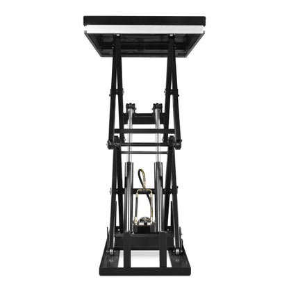 2200 lbs Capacity Stationary Electric Hydraulic Double Scissor Lift Table - 51.2" x 32.3" Platform,  70.1" Lift Height,  UL Certified Motor,  ELTD22