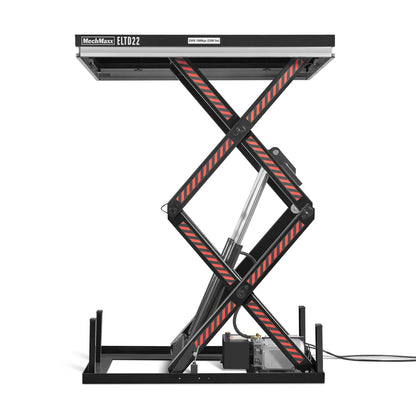 2200 lbs Capacity Stationary Electric Hydraulic Double Scissor Lift Table - 51.2" x 32.3" Platform,  70.1" Lift Height,  UL Certified Motor,  ELTD22