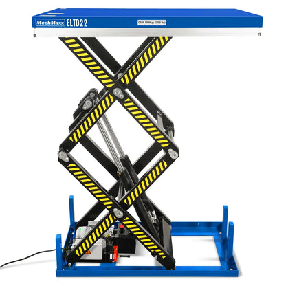 Wireless Remote Control Double Scissor Electric Hydraulic Lift Table, 2200lb Capacity, 51.2" x 32.3" Platform, 70" Lift Height, ELTD22
