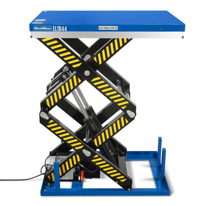 Wireless Remote Control Double Scissor Electric Hydraulic Lift Table, 4400lb Capacity, 51.2" x 33.5" Platform, 72.6" Lift Height, ELTD44