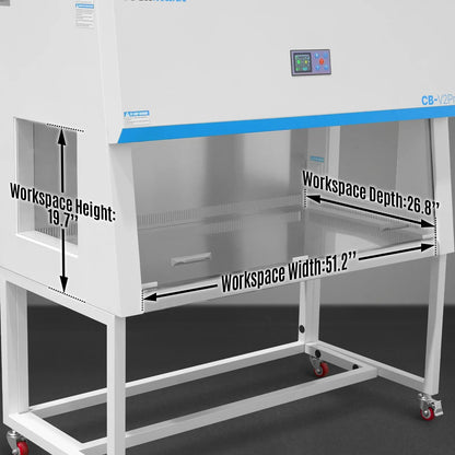 57.5″ Wide CB-V2Pro Vertical Laminar Flow Clean Bench with HEPA Filtration & UV Sterilization | ISO Class 5