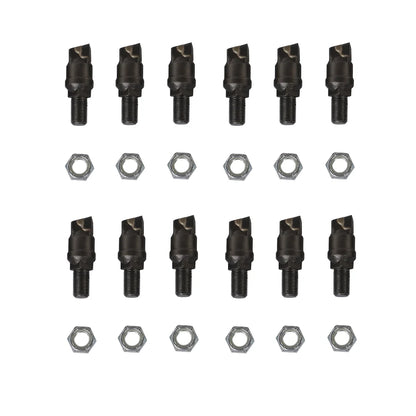 (1 Pack / 12 Pcs) Teeth and Nuts for Stump Grinder SG24; SG24PRO; SG28; SG30PRO; SG61, (SKU: 150151;150151G;150181;150181G;150182;150182G;150183;150183G;150501; 150602)