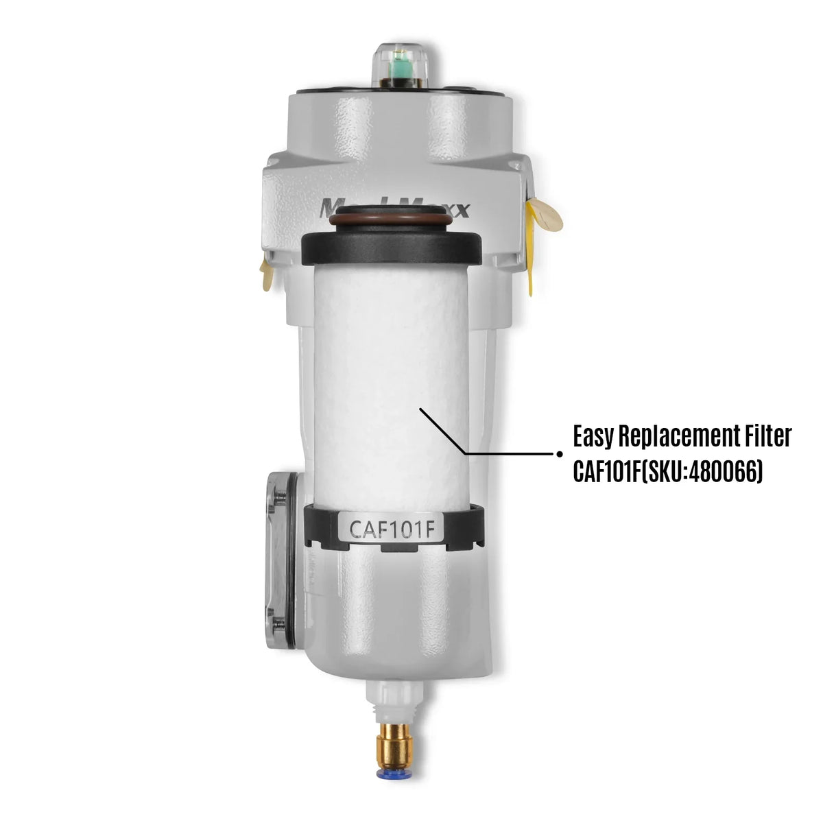 53 CFM Compressed Air Oil-Water Separator Precision Filter,1μm,Oil Content 1ppm, With Auto Drain, Pressure Indicator