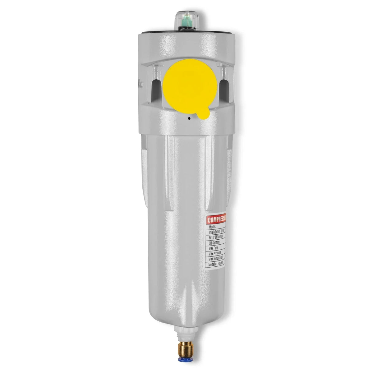 63 CFM Compressed Air Oil-Water Separator Precision Filter,0.01μm,Oil Content 0.01ppm, With Auto Drain, Pressure Indicator