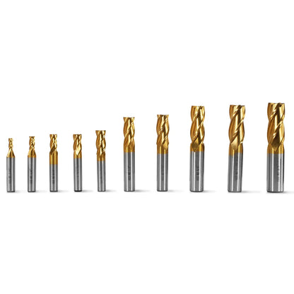 20PCS HSS END MILLS SET for SKU: 500200 | Model: VM18L SKU: 500201 | Model: VM18LD SKU: 500202 | Model: VM25L SKU: 500203 | Model: VM25LD SKU: 500204 | Model: VM32L SKU: 500205 | Model: VM32LD