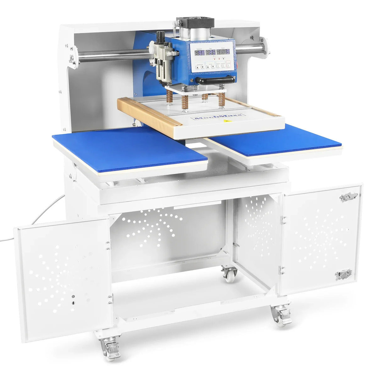 16x24 Inch Commercial Pneumatic Dual Platen Heat Press - Auto Lift Sublimation Transfer Machine with Storage Base Cabinet (110V 1650W)