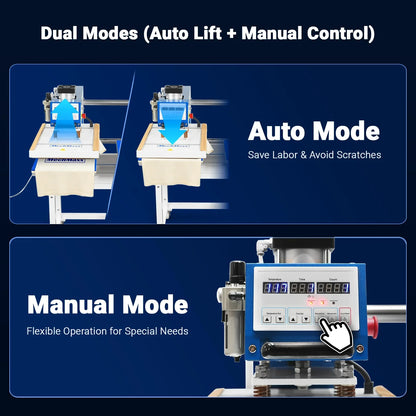 20x24 Inch (50x60cm) Commercial Pneumatic Dual Platen Heat Press Auto Lift Sublimation Transfer Machine with AIRTAC Pneumatic Components (110V 4HP)