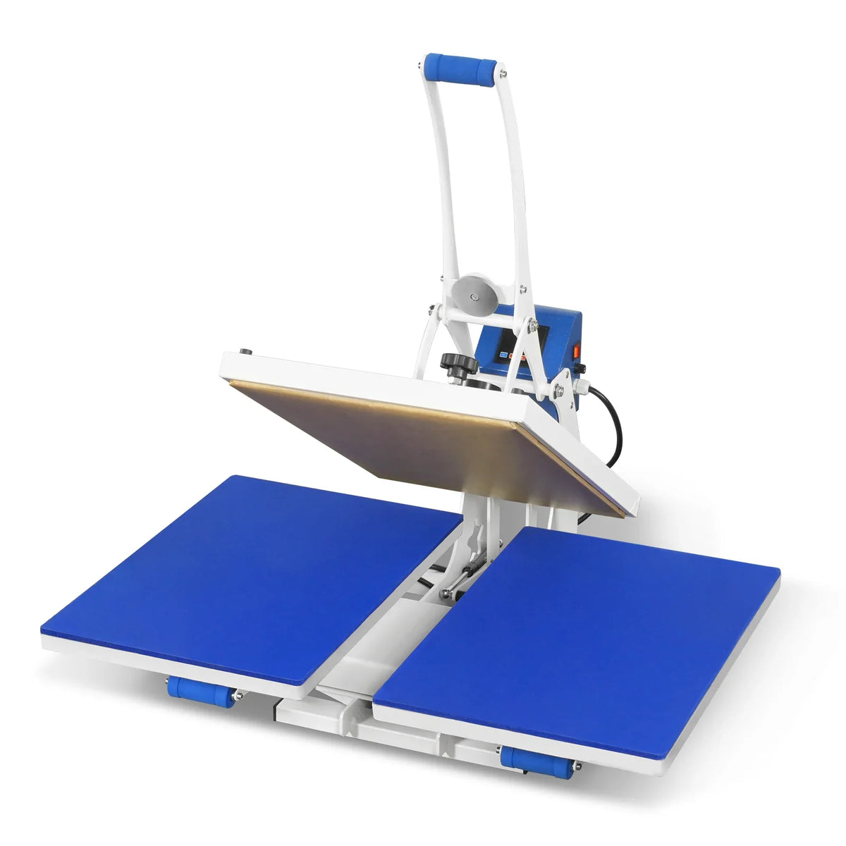 16"x24" Auto Open Dual Platen Heat Press Machine 110V 1.87HP 1400W -Semi-Automatic Magnetic Lift & Digital LCD Display Teflon-Coated Ultra-Precision Heating for T-Shirts, Bags, Pillows, Ceramics