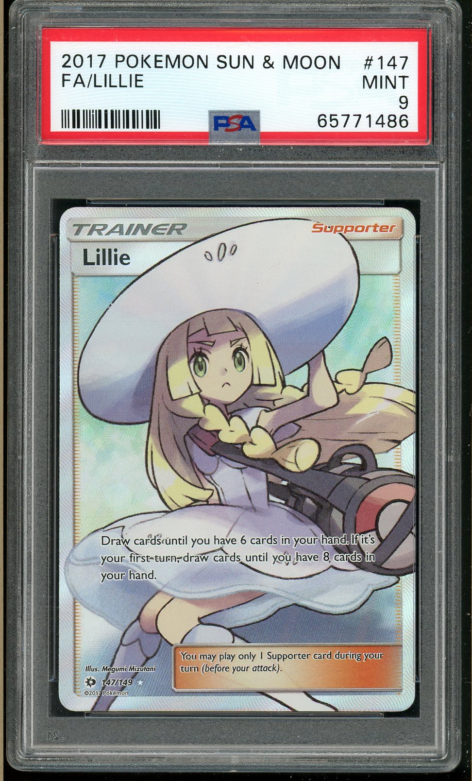 PSA (MINT 9) Lillie (Full Art) #147 - Pokémon Sun & Moon (#65771486)