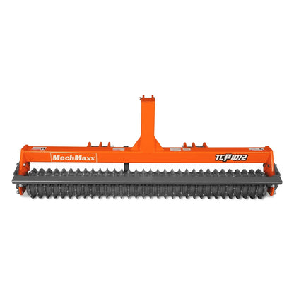 72" Cultipacker with 32 Ductile Iron Wheels,  Scraper Bar Included,  Category 1 and 2,  3 Point Hitch Tractor Attachment,  TCP1072