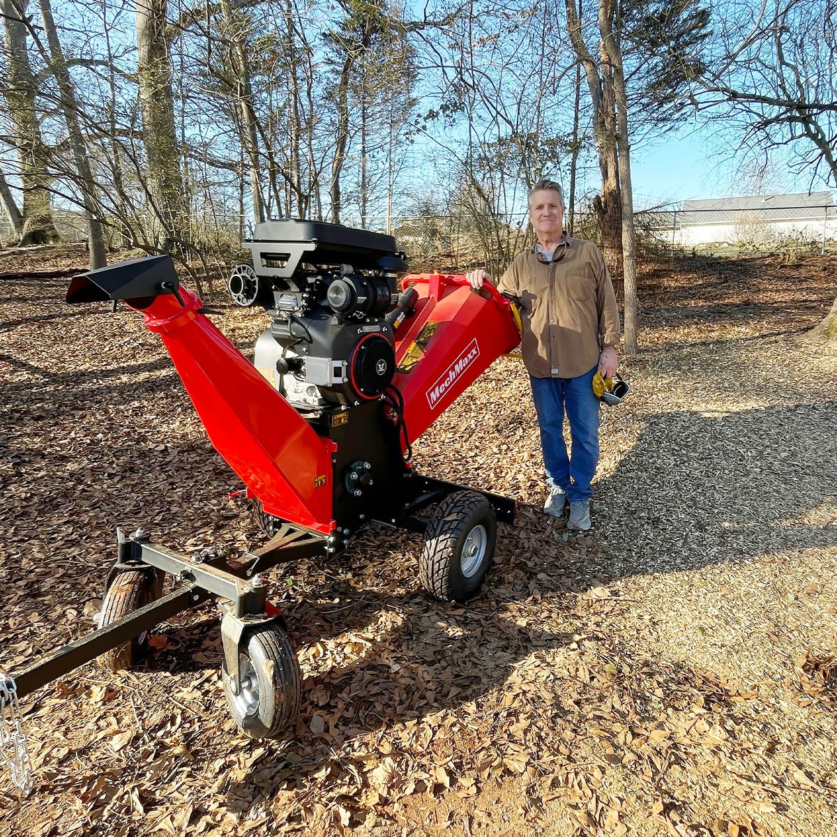 3-Point PTO Stump Grinder & 8 inch ZONSEN E-Start 1000cc 35hp Gas Powered Wood Chipper Bundle, SG24 & B200