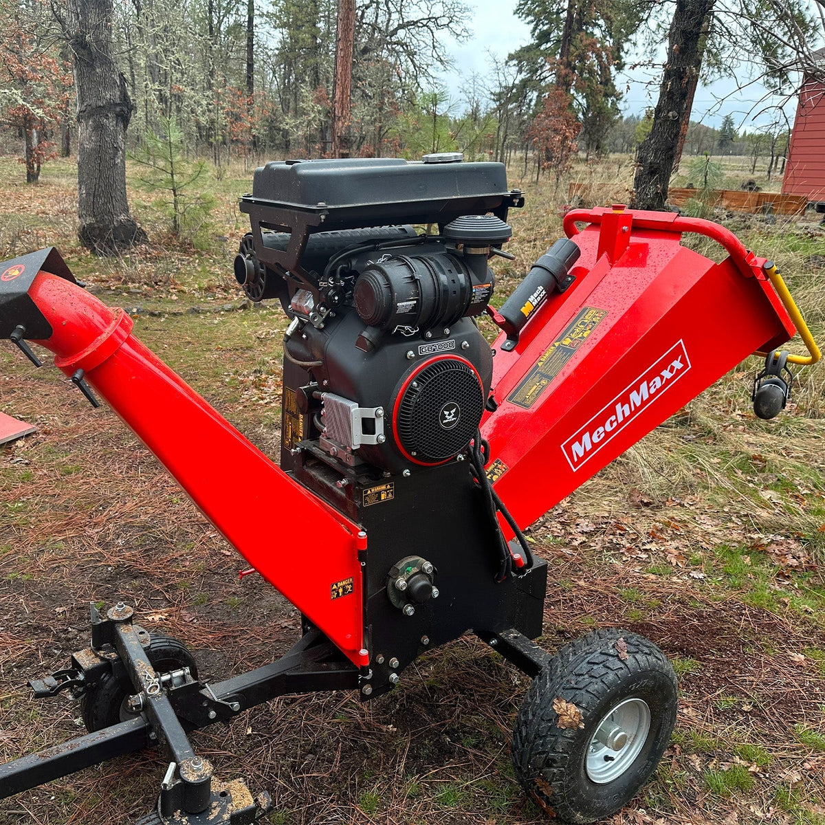 3-Point PTO Stump Grinder & 8 inch ZONSEN E-Start 1000cc 35hp Gas Powered Wood Chipper Bundle, SG24 & B200