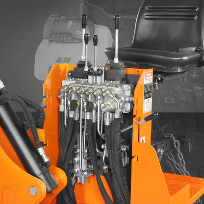 7' Tractor Backhoe Attachment with Hydraulic Thumb,  12" Bucket,  ISO/SAE Switchable Controls,  Self-Contained Hydraulic System,  3 Point Hitch Cat.1,  15-50 HP,  BH660H