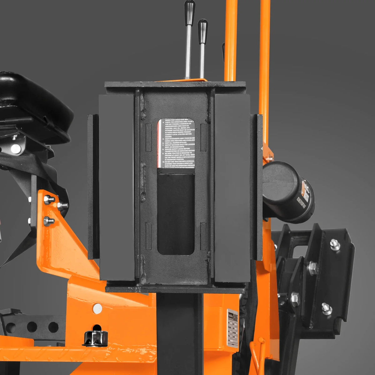 8' Tractor Backhoe Attachment with Mechanical Thumb,  15" Bucket,  ISO/SAE Switchable Controls,  Self-Contained Hydraulic System,  3 Point Hitch Cat.1 & 2,  20-100 HP,  BH760M