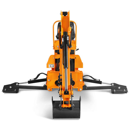 8' Tractor Backhoe Attachment with Mechanical Thumb,  15" Bucket,  ISO/SAE Switchable Controls,  Self-Contained Hydraulic System,  3 Point Hitch Cat.1 & 2,  20-100 HP,  BH760M