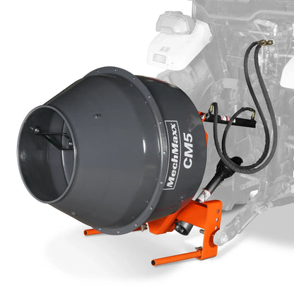 5 Cu-Ft 3-Point Hitch Cement Mixer, PTO Shaft Included, Category 1 & 2 Hookup