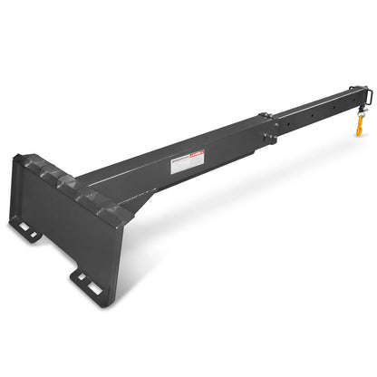 Adjustable Skid Steer Crane Jib Attachment, Manual Telescopic Manual Telescoping 6 FT - 10 FT, 5000 lbs Max Capacity, SSCJ50
